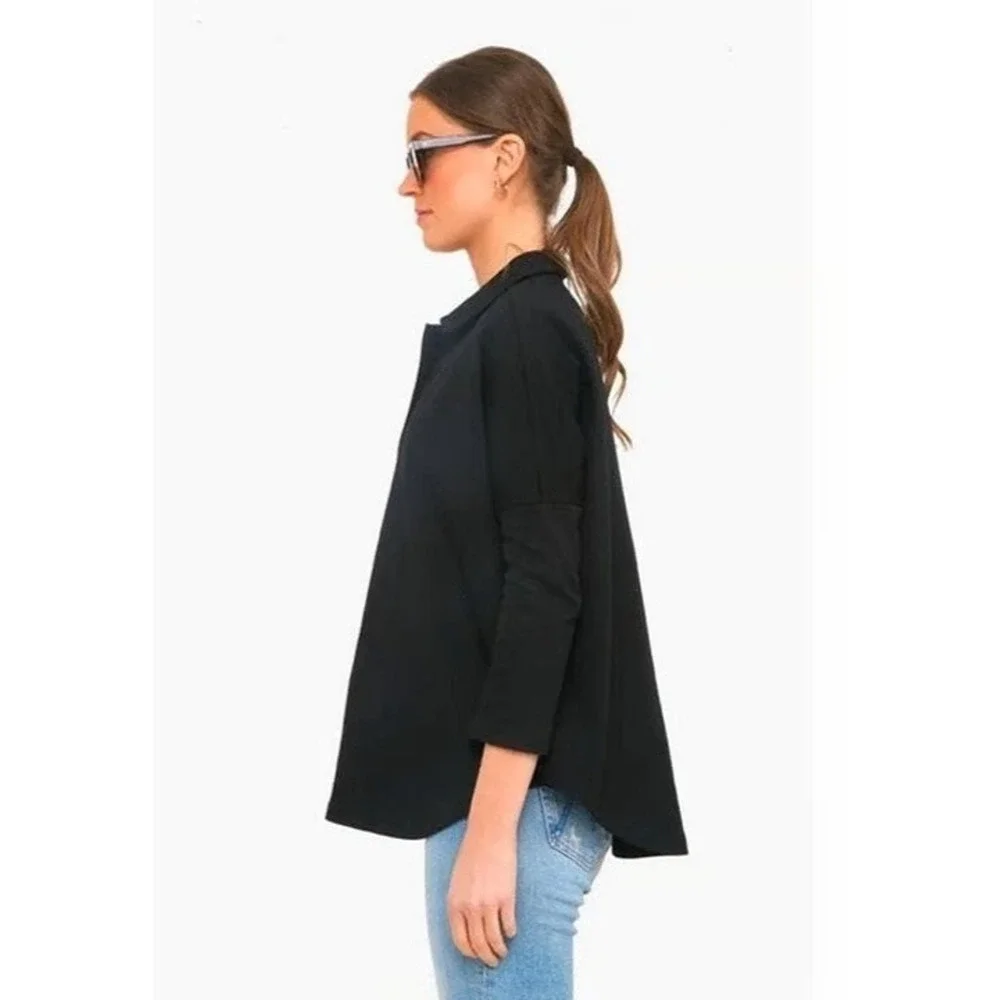 Tuckernuck x Pomander Place Black Easy Polo Swing Sweatshirt Size M/L Top - Picture 9 of 16